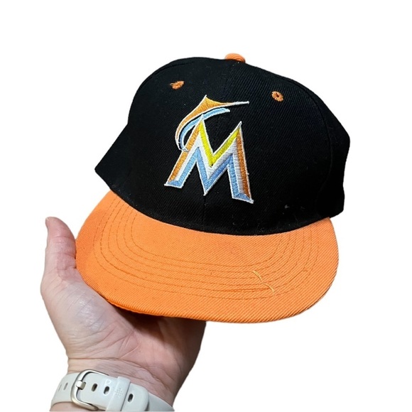 Miami Marlins MLB Snapback Hat Orange Bill Patch Logo One Size - Picture 1 of 4